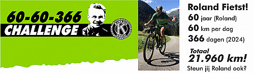 Fitte zestiger Roland fietst een jaar elke dag 60 kilometer om geld op te halen voor het goede doel.